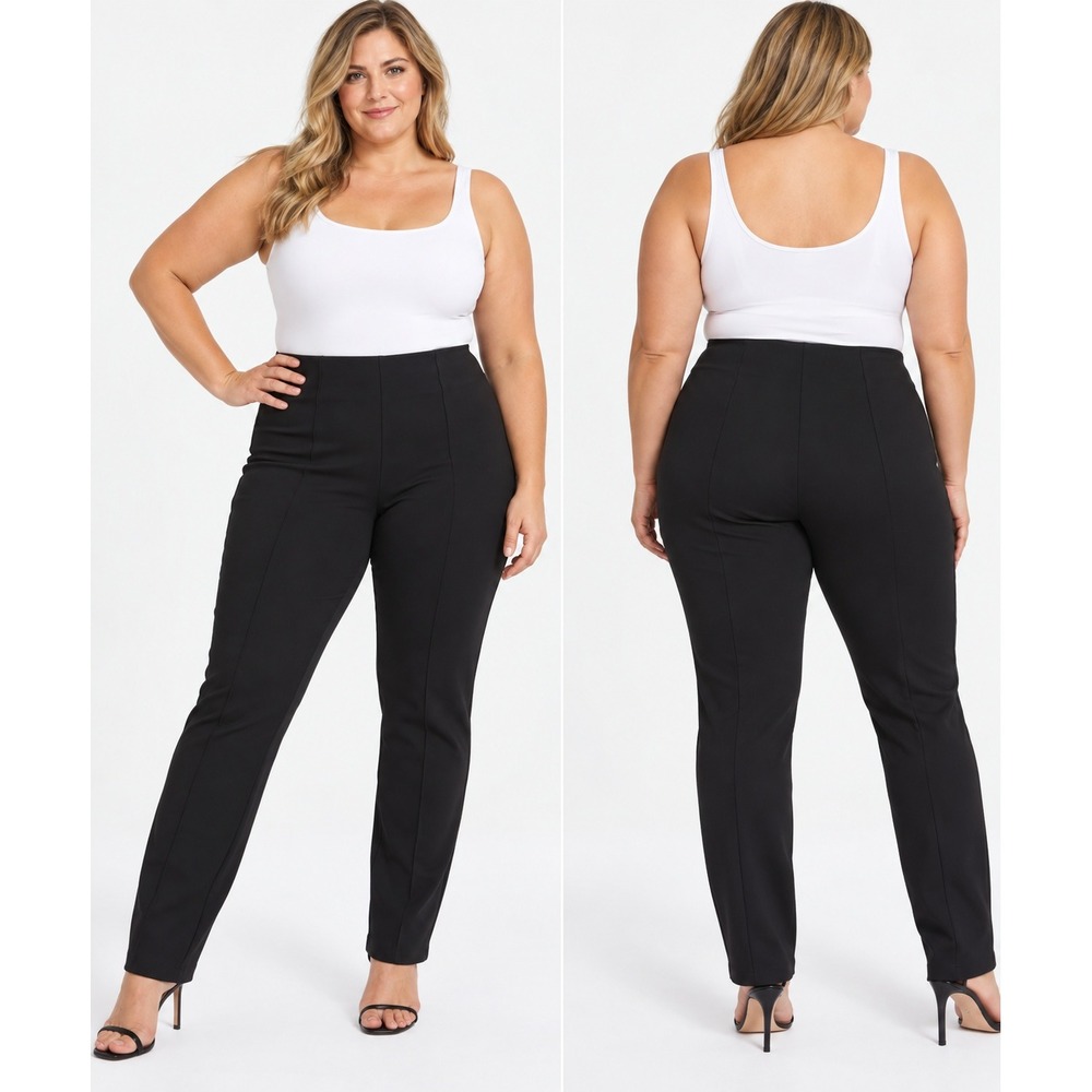 Good American good waist scuba pants Black GWB0066 Size 7 3X 4X Plus High Rise